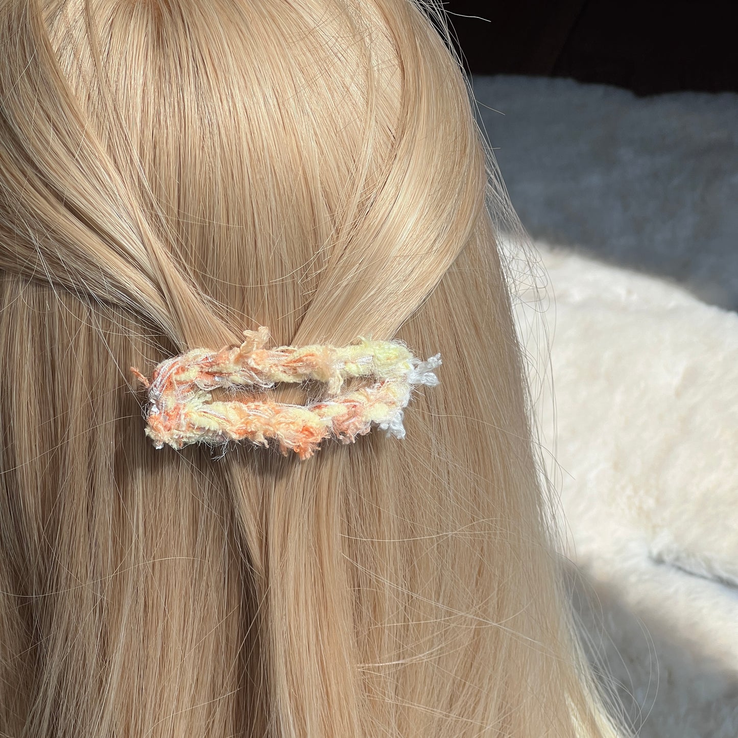 crochet barrette orange juice2