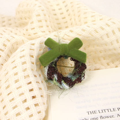 crochet brooch macha chocolate