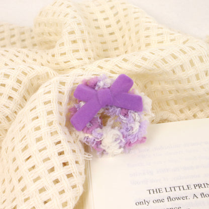 crochet brooch violet