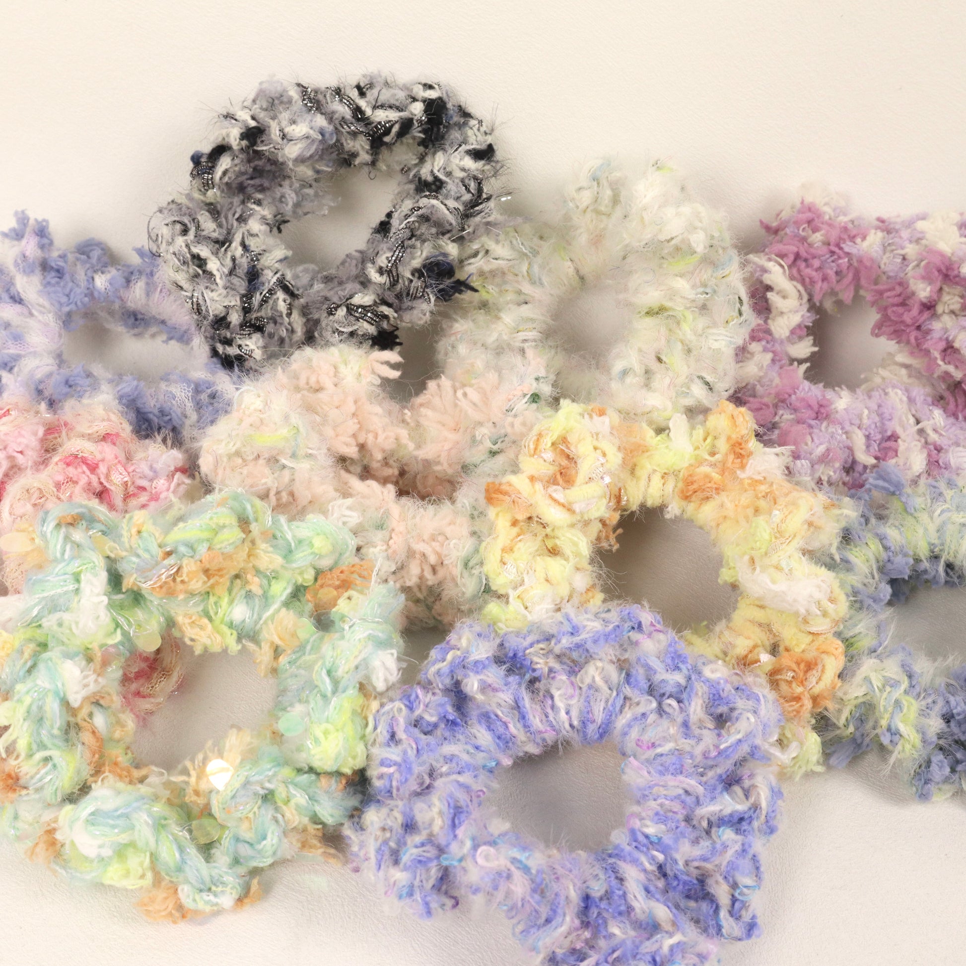 crochet hair scrunchies all